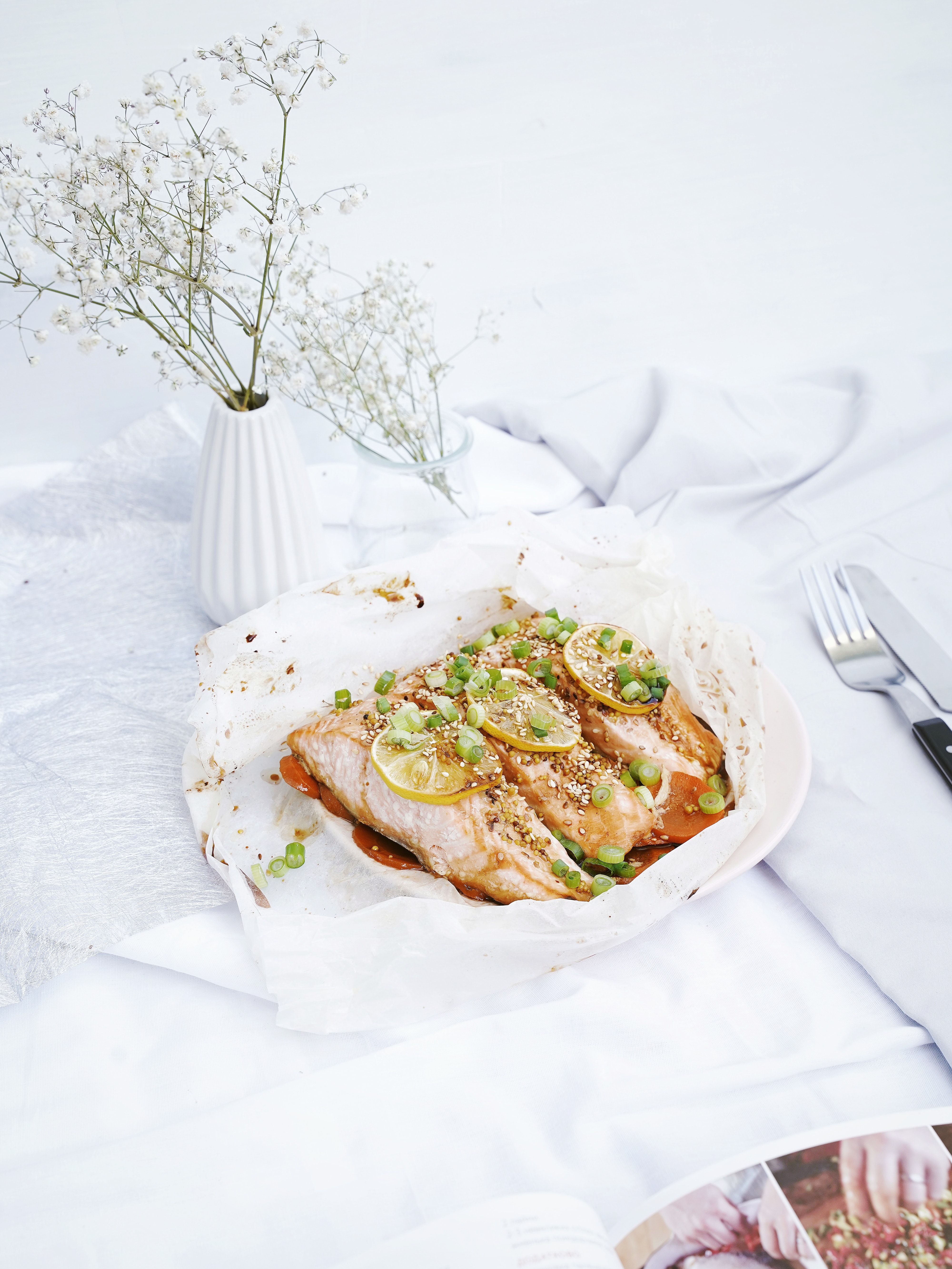 Pescado con ajo y miel