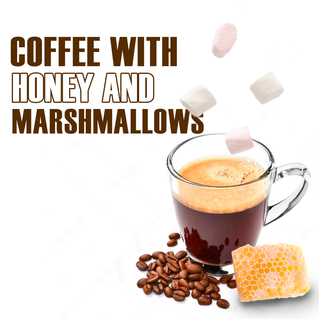 COFFEE WITH HONEYCOMB AND MARSHMALLOWS